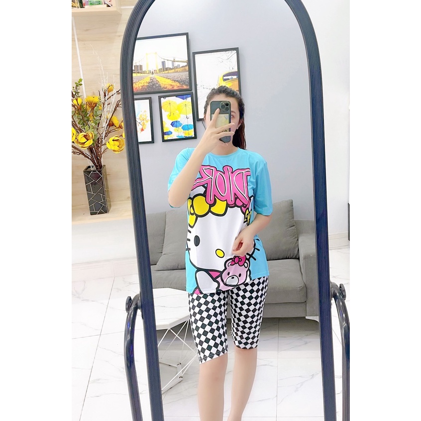 [41-62kg] Đồ bộ ngố mẹ và bé vải thun lạnh Jennie kids J503