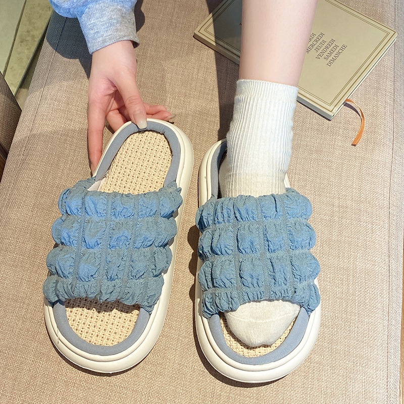 có hàng sẵn Dép Đi Trong Nhà Chất Liệu Cotton Lanh Phong Cách Nhật Bản Cho Cặp Đôi TTH345