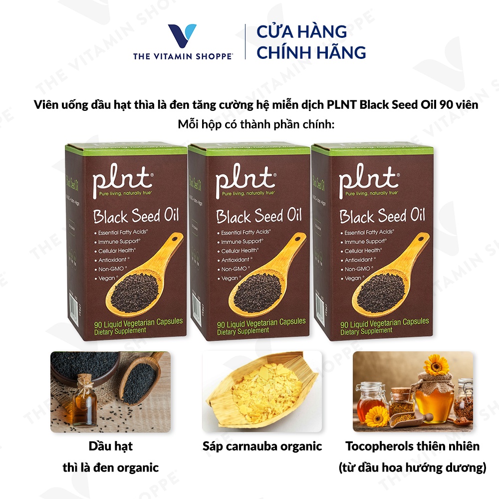 Viên uống dầu hạt thìa là đen tăng cường hệ miễn dịch PLNT Black Seed Oil 90 viên