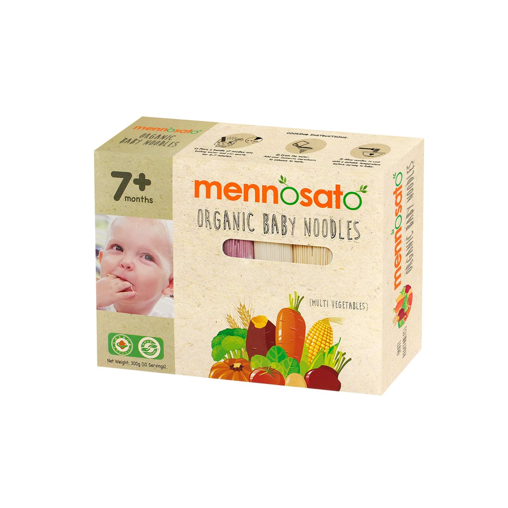 Mì ăn dặm hữu cơ cho bé từ 7 tháng tuổi Organic Baby Golden Noodle & MenNoSato 200g - 300g