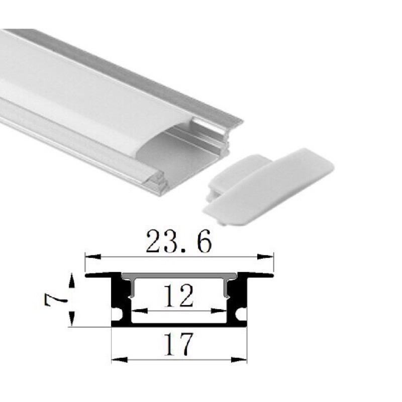 Thanh nhôm U âm 1m,Thanh Nhôm gắn Led Mã 508 nhôm Gắn Tủ