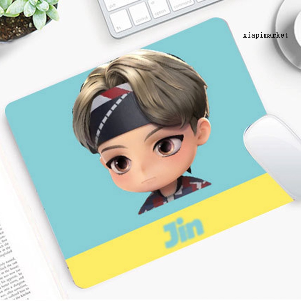 LOP_BTS Tiny TAN Waterproof Cartoon Character Desktop Mouse Pad Computer Accessory