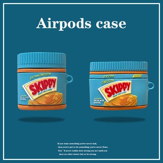 Vỏ bảo vệ hộp sạc tai nghe Airpods 1/2 hình hộp bơ đậu phộng ngộ nghĩnh dễ thương 