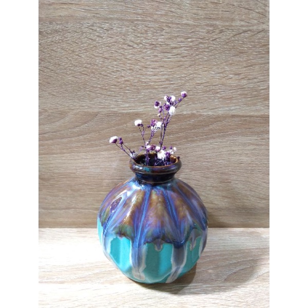 Lọ hoa decor mini hỏa biến - Gốm sứ Bát Tràng