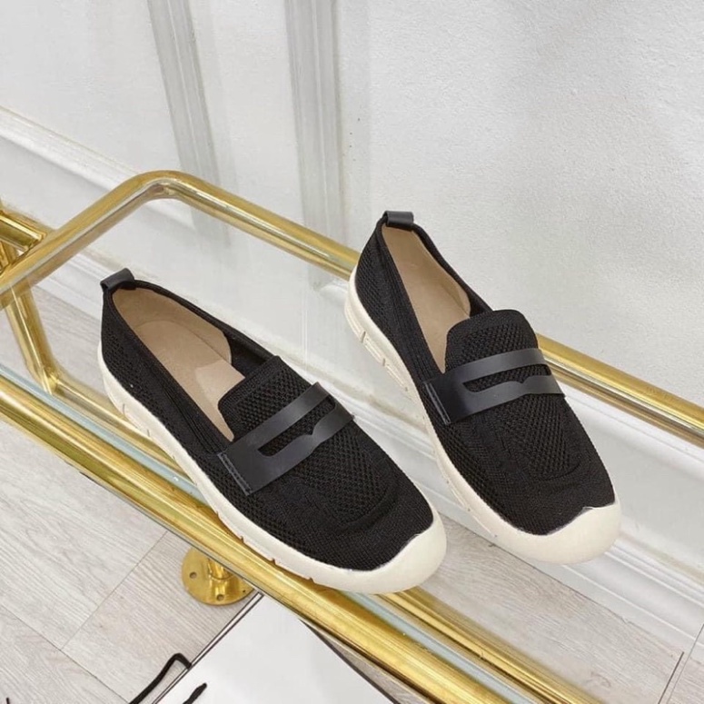 GIÀY SLIP ON ĐẾ TRẮNG PHỐI LƯỚI