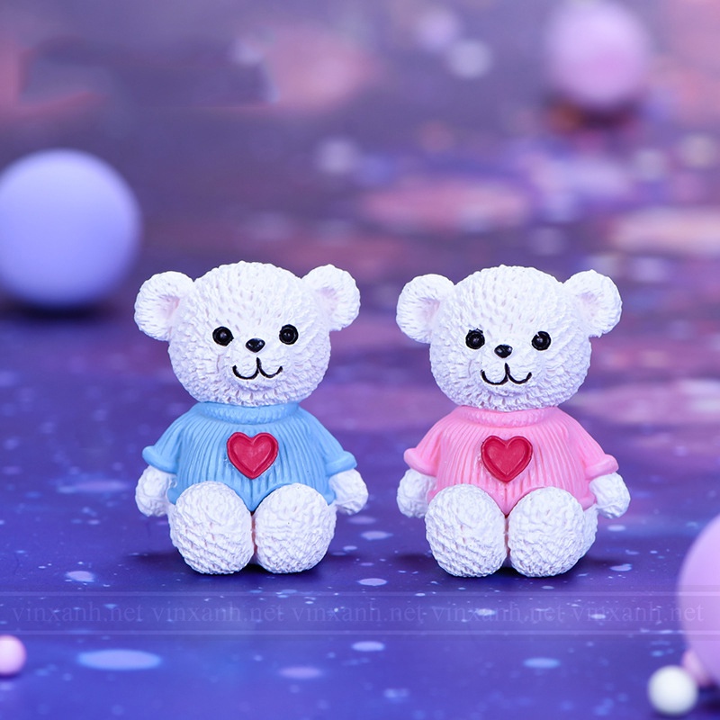 Mô hình gấu teddy dễ thương làm móc khóa, DIY, trang trí bàn học, chậu cây