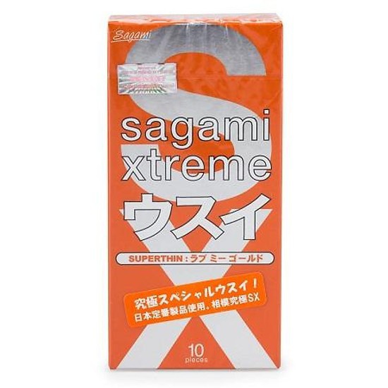 Bộ 3 hộp bao cao su (condom) siêu mỏng Sagami Extreme white - Orange - Super thin(Hibaby+ Store)