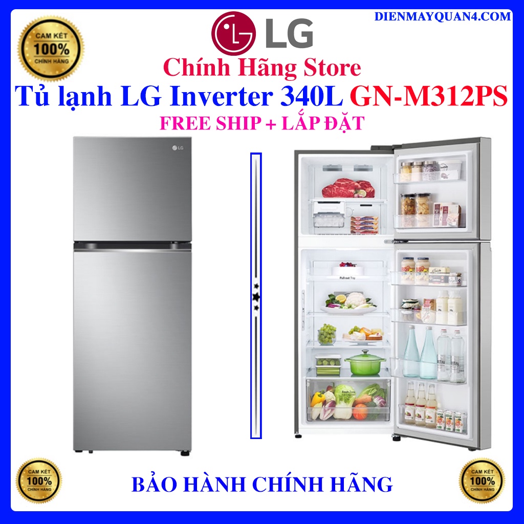 Tủ lạnh LG Inverter 340L GN-M312PS