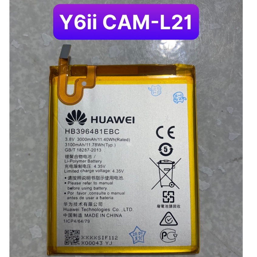 pin huawei Y6ii / CAM-L21 / GR5 / mã HB396481EBC 3000MaH