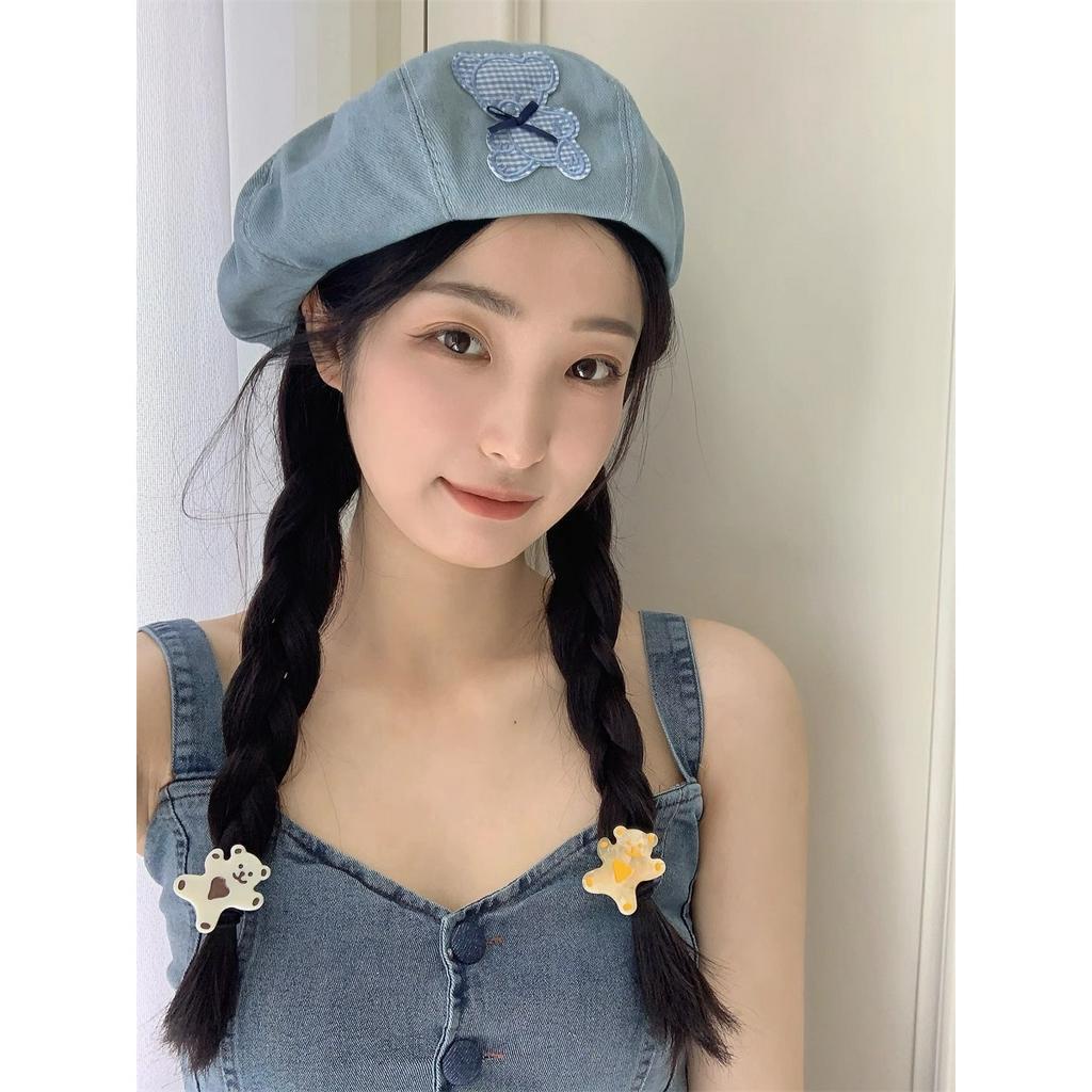 Mũ Beret Denim Mỏng Thoáng Khí Thời Trang Mùa Hè Dành Cho Nữ