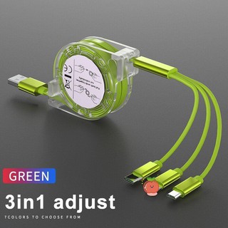 Dây cáp sạc nhanh chia 3 cổng USB Type C + Lightning + Micro USB