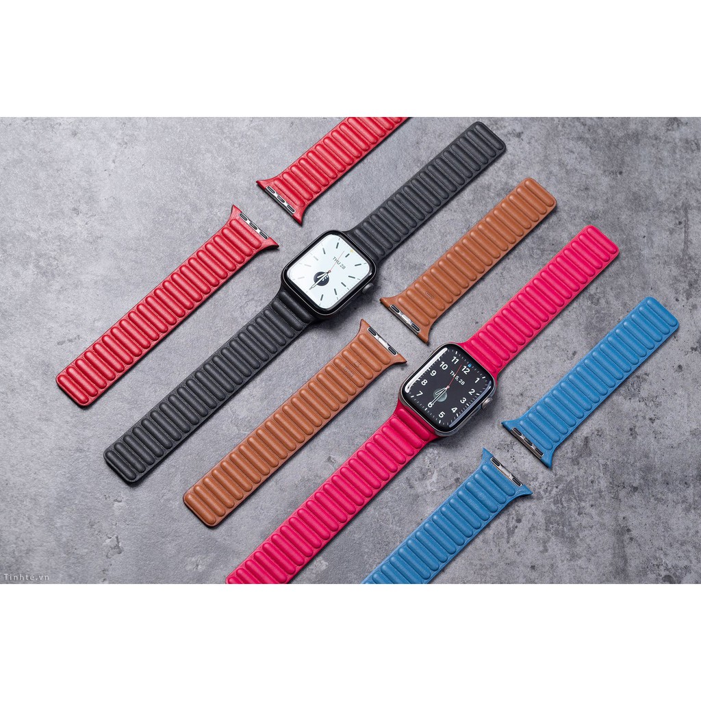 Dây Đeo Da Thật Khóa Nam Châm Cho Đồng Hồ Thông Minh Apple Watch Series 6 / 5 / 4 / 3 / 2 / 1 / Se Iwatch 38mm 42mm 40mm 44mm