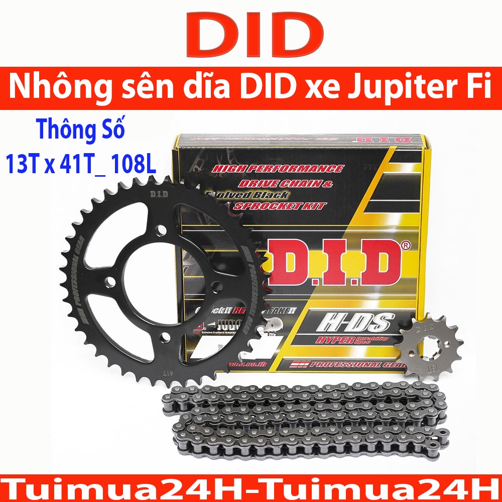 Nhông sên dĩa DID xe Ymaha Jupiter Fi HDS