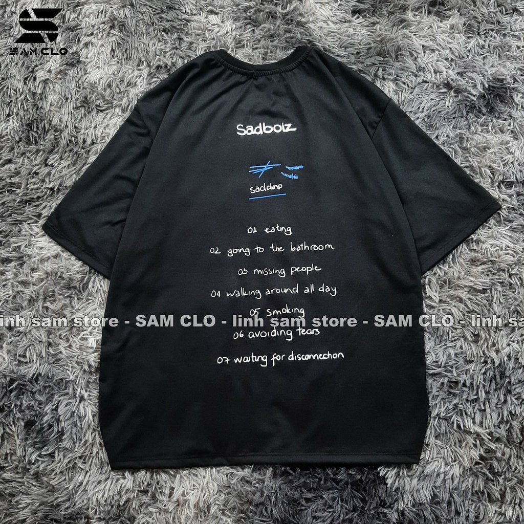 Áo thun tay lỡ nữ SAM CLO freesize phông form rộng dáng Unisex, mặc lớp, nhóm, couple in chữ sadboiz KHỦNG LONG