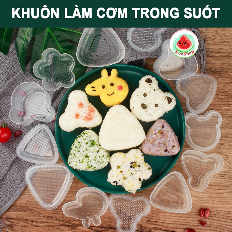 🍉Khuôn Tạo Hình Trong Suốt Làm Cơm Nắm, Làm Bánh Cho Bé - Muôi Múc Cơm Mini Tạo Hình Đồ Ăn Cơm Nắm DUASHOP