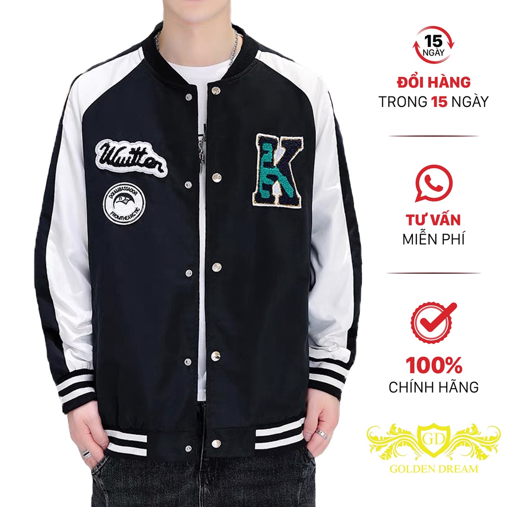 Áo Khoác Nam Kiểu Bomber Vải Nỉ GD GOLDEN DREAM