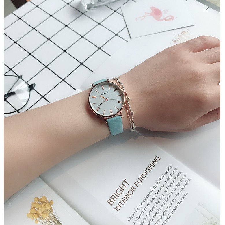 {Tặng lắc} Đồng Hồ Nữ Dây Da Kaxina x3 kim vạch Dây Da | BigBuy360 - bigbuy360.vn