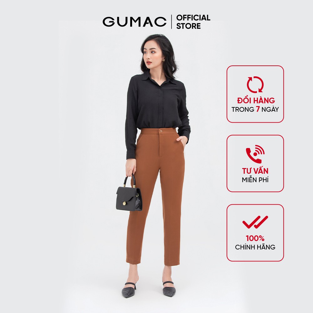 Quần tây công sở nữ cơ bản thời trang nữ GUMAC form đứng sang chảnh QB847