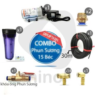 Bộ máy phun sương làm mát quán cafe loại tốt bh 12 tháng