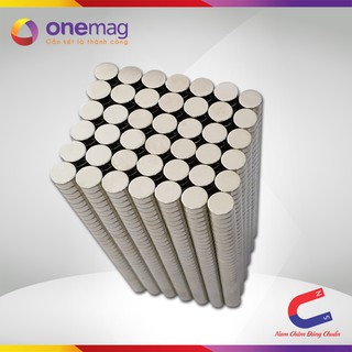 Nam Châm Đất Hiếm Loại Tròn 7x3mm Mạ Niken Lực Từ N35 Cực Mạnh