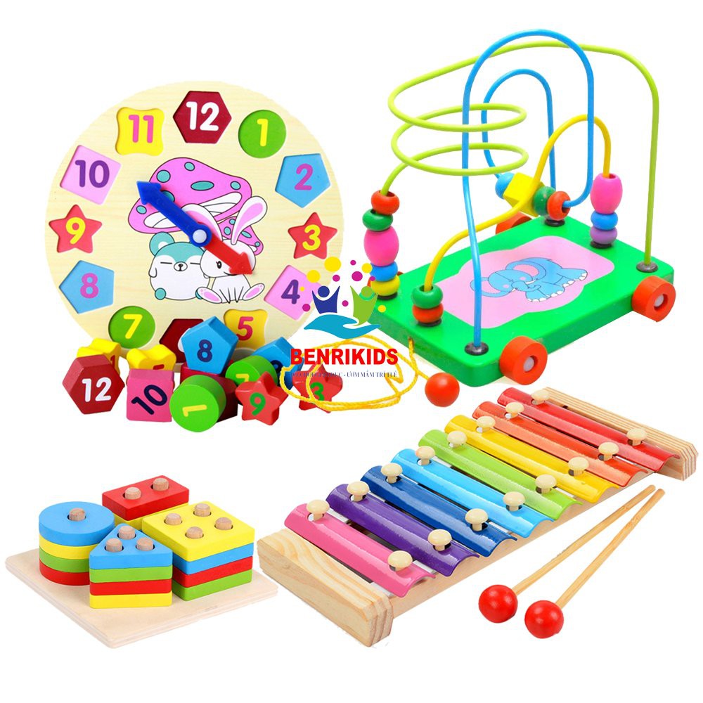 Bộ Đồ Chơi Montessori Bằng Gỗ Giúp Bé Rèn Luyện Kĩ Năng IQ-EQ