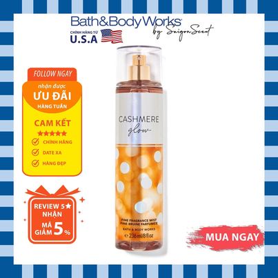 Xịt thơm toàn thân Bath &amp; Body Works Body Mist - Cashmere Glow (236ml)