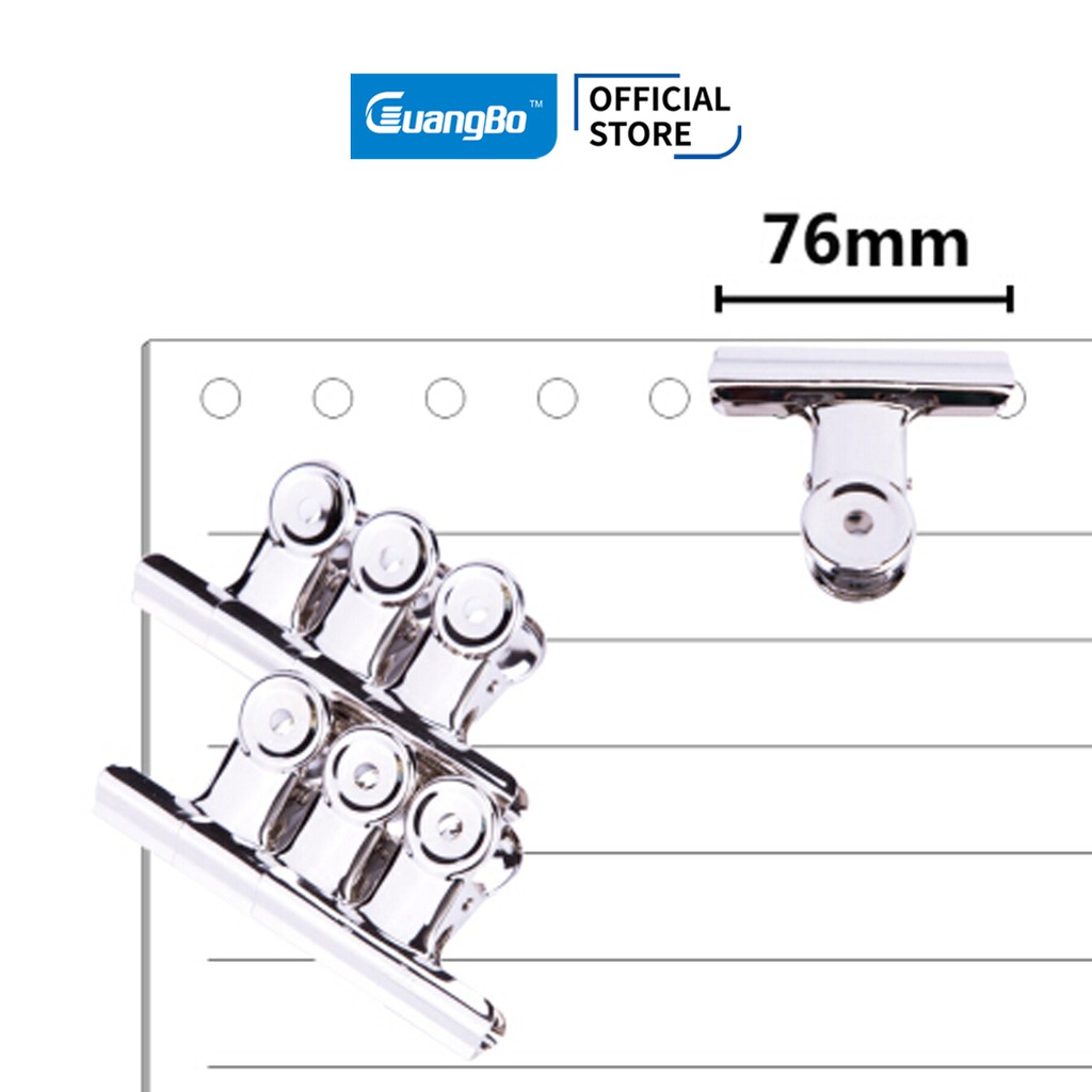 Vỉ 6 kẹp inox 76 mm Guangbo PJ5201