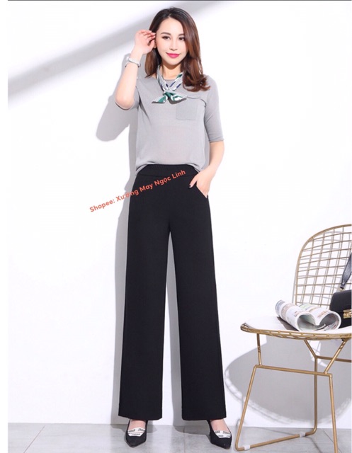 FS50K_Quần Culottes dáng dài cạp khóa chìm