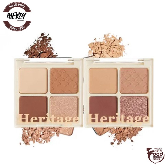 Bảng Phấn Mắt 4 Ô Xinh Lung Linh Merzy The Heritage Shadow Palette 8g
