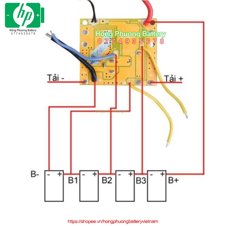 Mạch Makita 4S 65A vàng  [ HP Battery ]