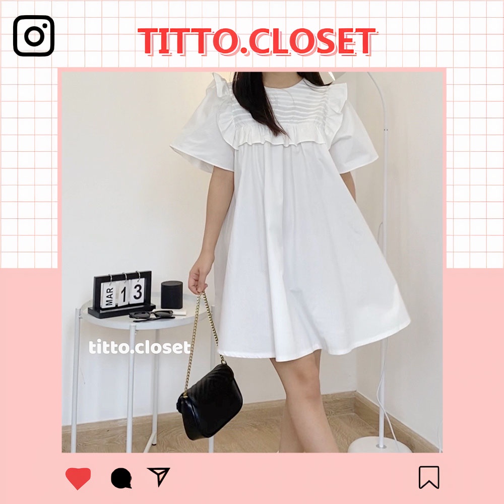 Váy Babydoll Ulzzang Xếp Ly Ảnh Thật Titto Closet
