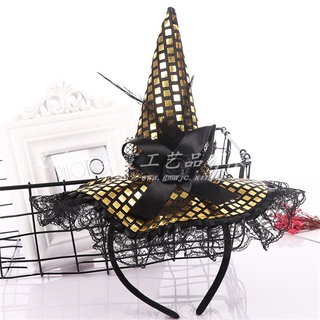 Cài tóc bờm tóc mũ phù thủy lấp lánh hoá trang Halloween