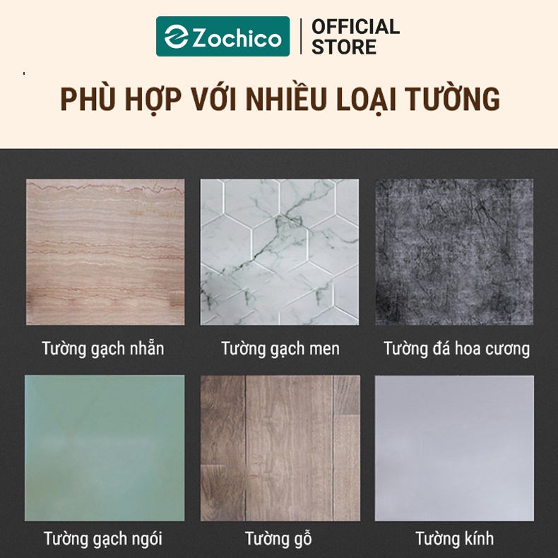 Kệ gia vị treo tường, kệ dao thớt, muỗng đũa đa năng không cần khoan tường Zochico