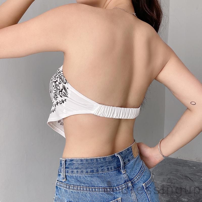 Áo croptop không tay họa tiết in ấn thời trang mùa hè quyến rũ cho nữ | BigBuy360 - bigbuy360.vn