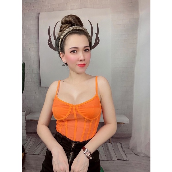 Áo dây liền thân phối lưới xuyên thấu gợi cảm nữ tính😊a29 | BigBuy360 - bigbuy360.vn