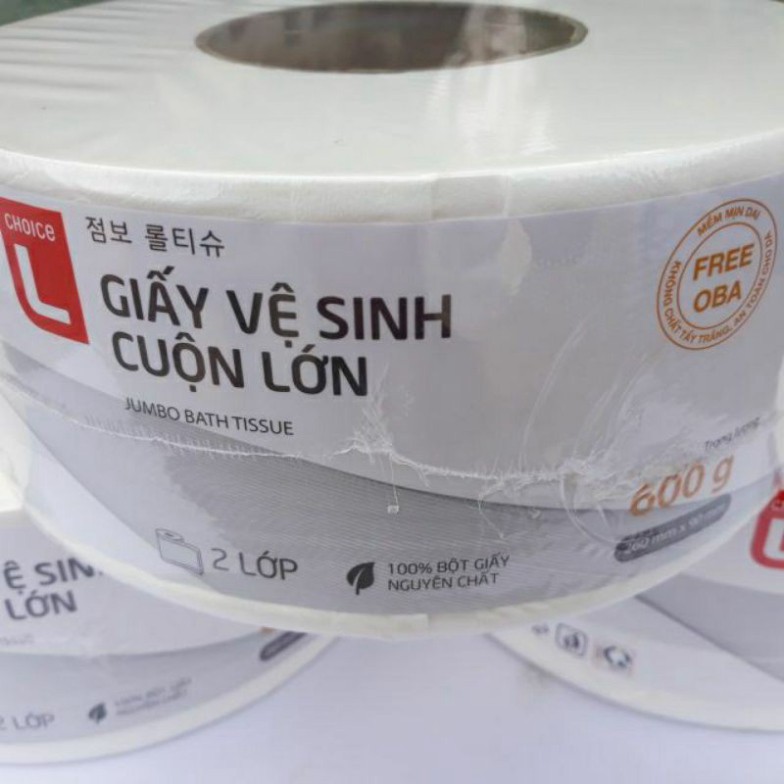 Giấy vệ sinh (2 lớp) cuộn lớn 600g Choice L Hàn Quốc. S030
