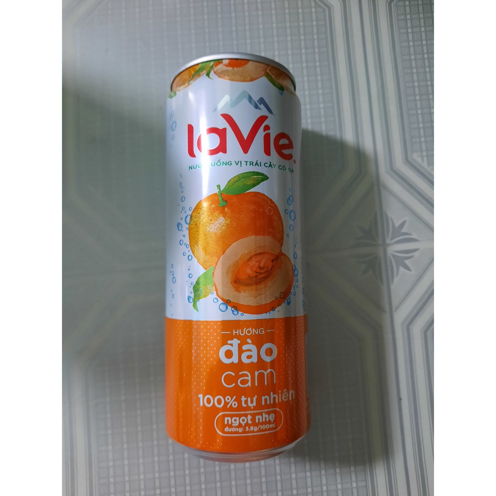 Nước Giải Khát Có Ga Lavie Hương Chanh Bạc Hà, Đào Cam, Dâu Việt Quất Lon 330Ml