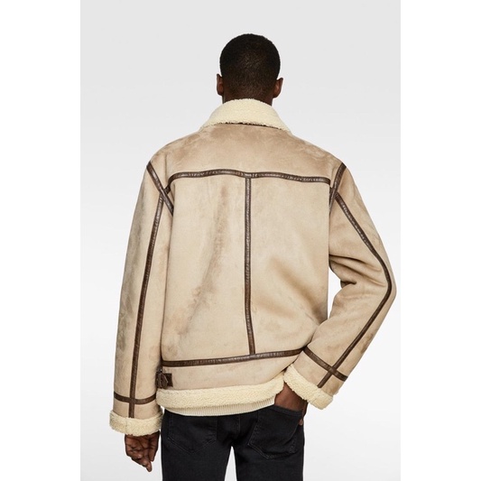 Order áo khoác auth tuồn ZARA của nam Áo khoác da lộn lót lông cừu dày