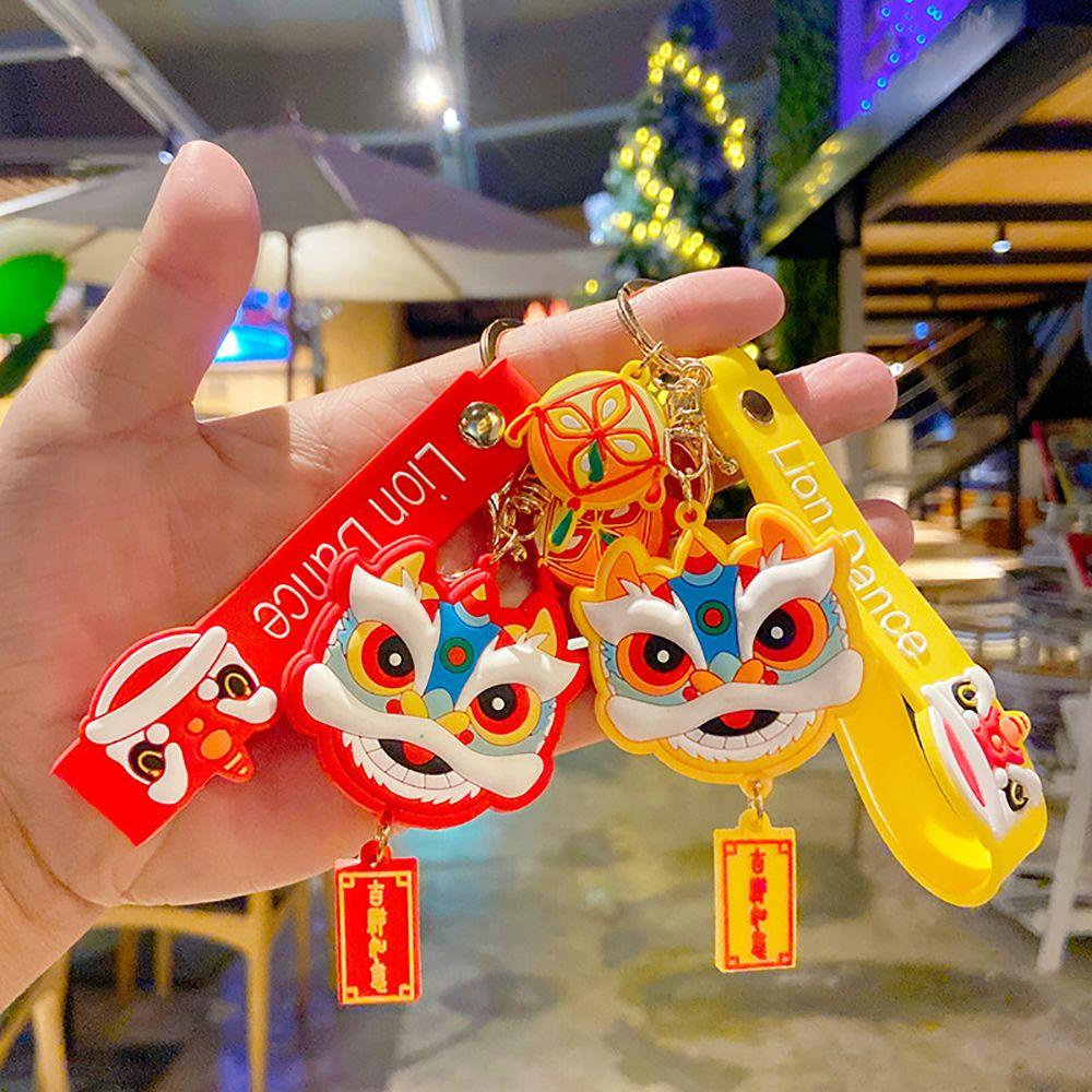 DWAYNE Lion Dance Keychain Creative Female Tiger Year Gift Backpack Pendant Alloy Key Buckle Key Lanyard