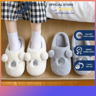 Dép bông đi trong nhà hình thú đế cao su siêu êm, dép lông mùa đông nam nữ shop vy