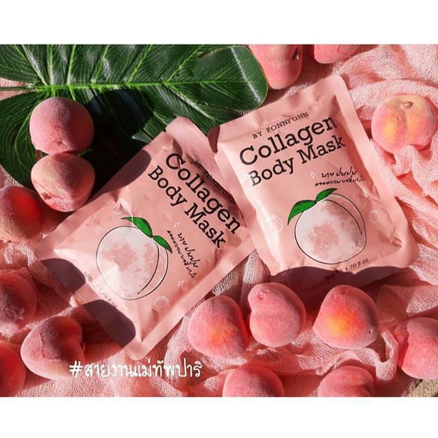 Collagen body mask trái đào dưỡng trắng da