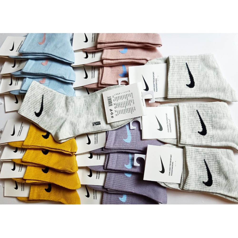 Tất Cổ Cao, Cổ Lỡ Nhiều Màu NIKE Phong Cách Hàn Mềm Mại Dày Dặn