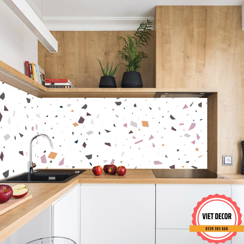 Decal Dán Bếp - Set 1m dài Decal gạch bông - Họa tiết đơn giản - Trang trí bếp, Dán tường - Viet Decor