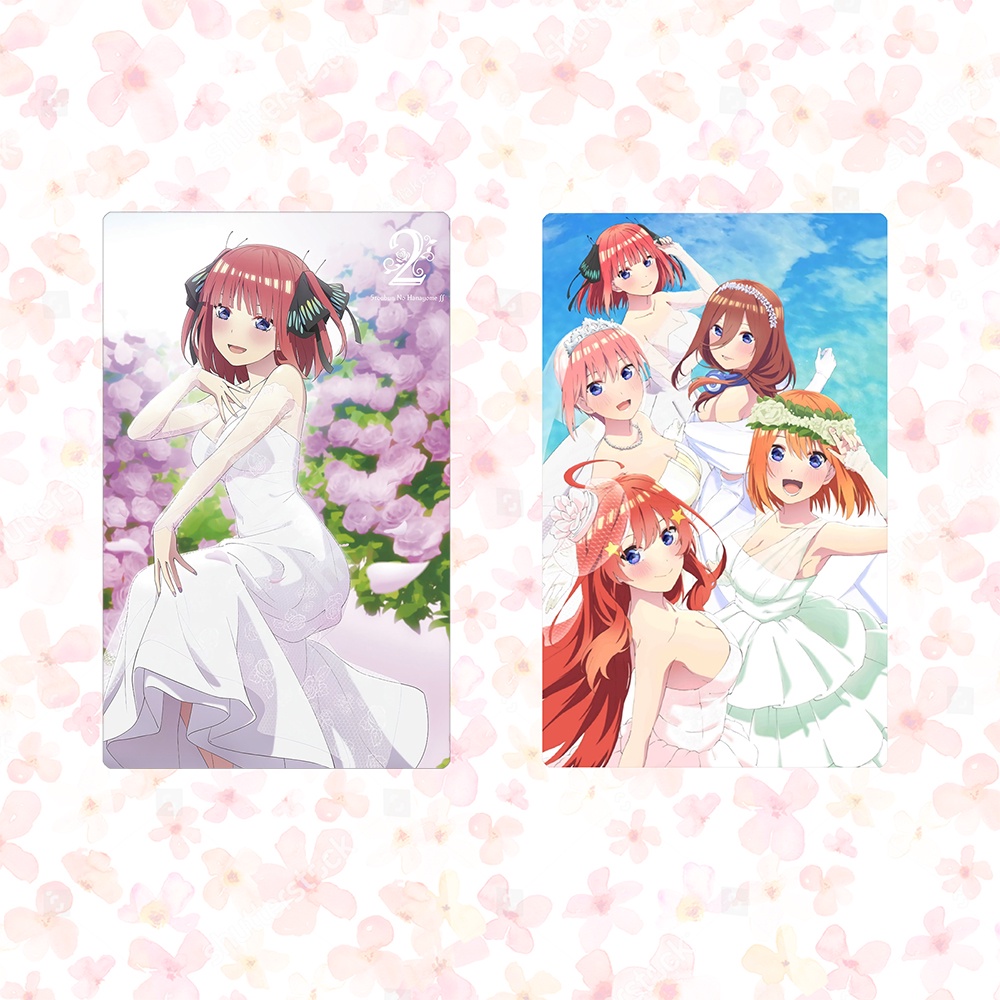 Ảnh card bo góc in hình Gotoubun No Hanayome WEDDING DRESS ver Váy Cưới Nhà Có 5 Nàng Dâu thẻ bo viền 5*8cm #