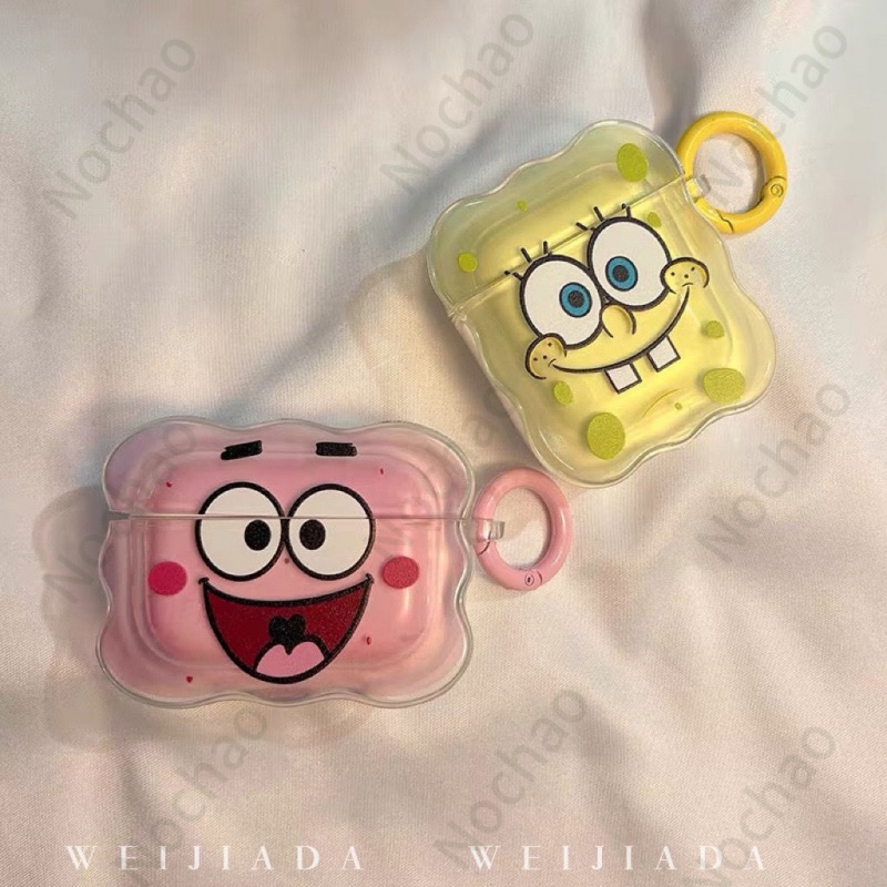 Vỏ Bảo Vệ Hộp Sạc Tai Nghe airpods2 airpods3 Pro 3rd Generation 2 Bluetooth Bằng Silicon Hình SpongeBob Dễ Thương