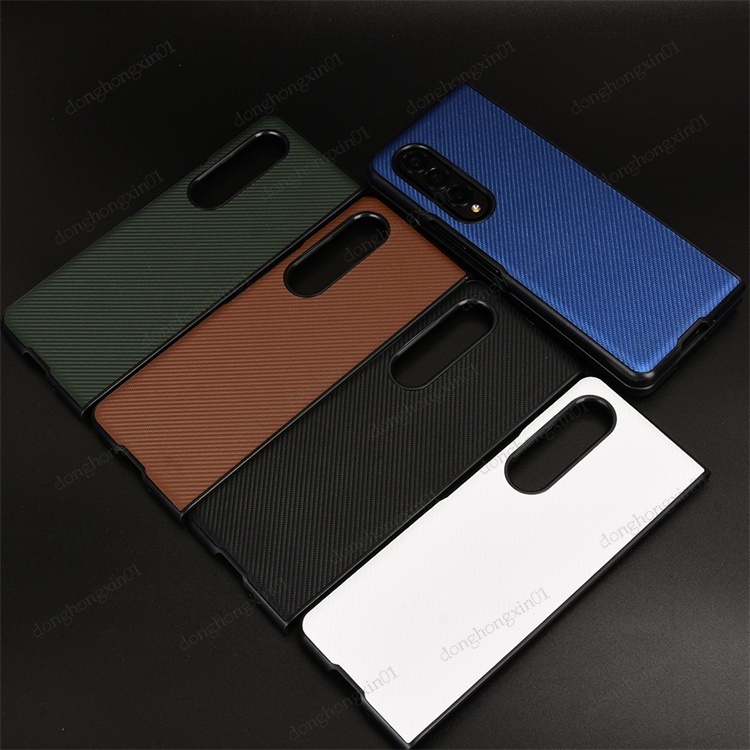 Bao Da Điện Thoại PU + PC + Sợi Carbon Cho Samsung Galaxy Z Fold4 5G Galaxy Z Fold 4 3 2