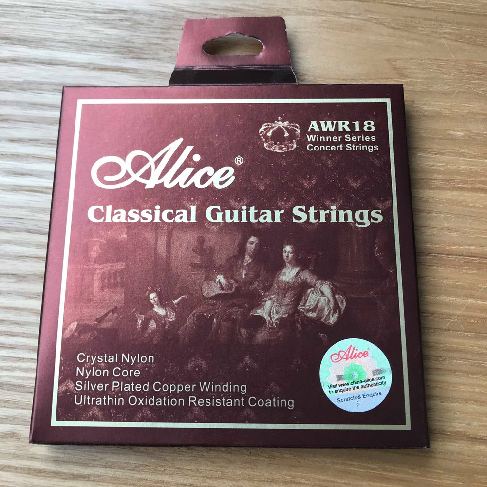 Dây đàn guitar classic AW18 - Dây màu bạc bấm mềm tay - Tặng 1pick Alice khi đặt hàng