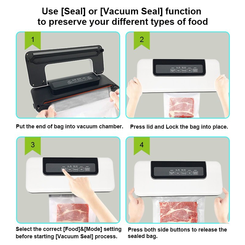 [TẶNG 10 TÚI] Máy hút chân không tự động Vacuum Sealer BioloMix W300 chế độ hút khô, ướt, mềm cho máy nấu chậm Sous vide