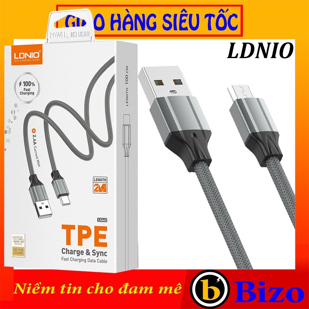 [SIÊU BỀN] Dây cáp sạc nhanh LDNIO LS441, cáp sạc USB-C /USB-IP /USB- MICRO,LS442 sạc cho ANDROI, IP sạc nhanh 2,4A