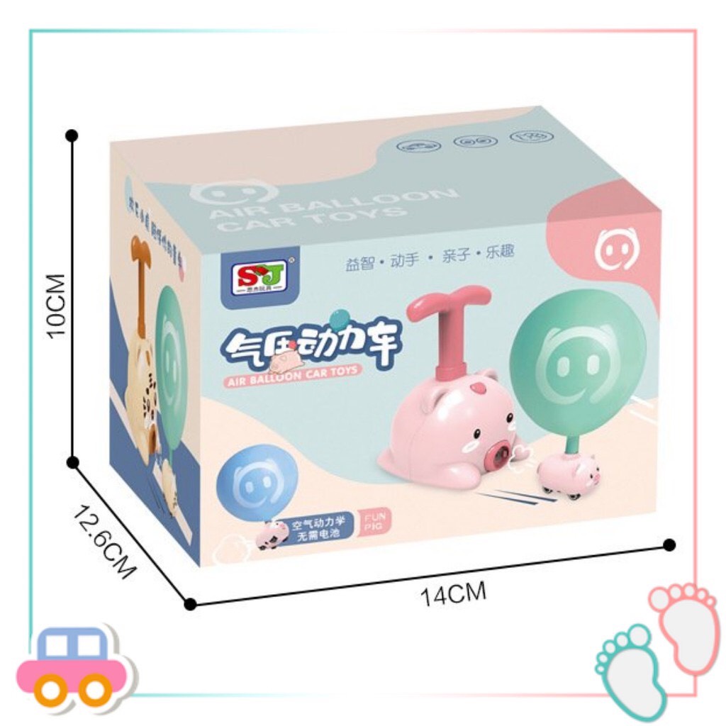 Đồ chơi xe bơm bóng cho bé hình con vật dễ thương